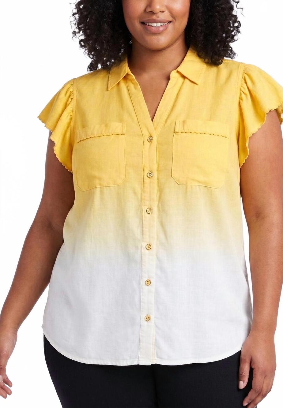 NEW DEMOCRACY safari blouse - plus in spiced ginger